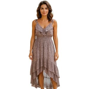 Guess Ruffled Smocked High Low Dress.  Size Small.